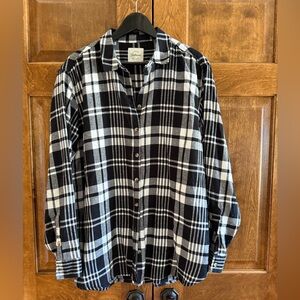 Jachs Girlfriend Black and White Plaid Shirt - Women's Size XXL